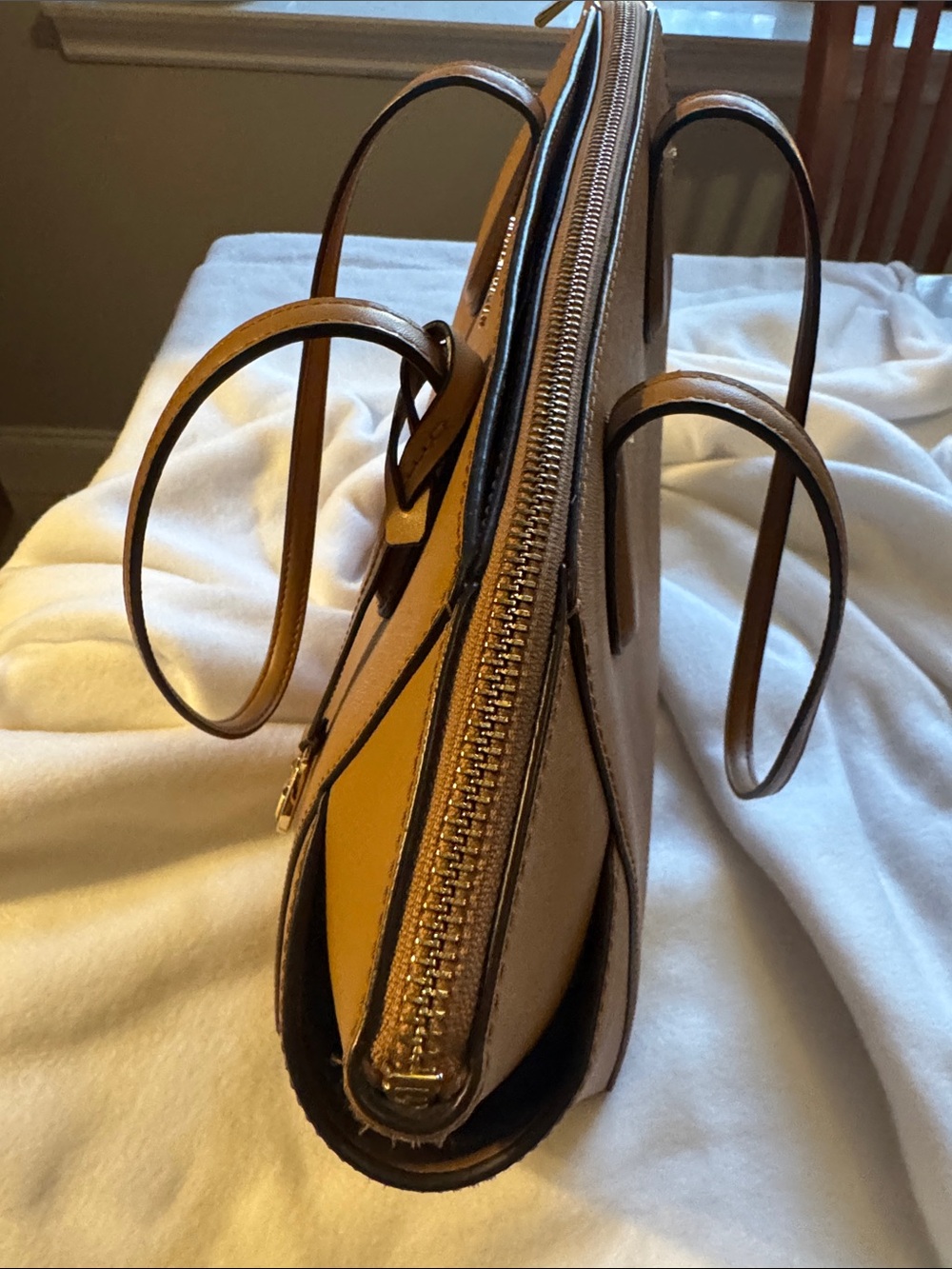 Michael Kors Camel Saffiano Leather Tote - Picture 5 of 12